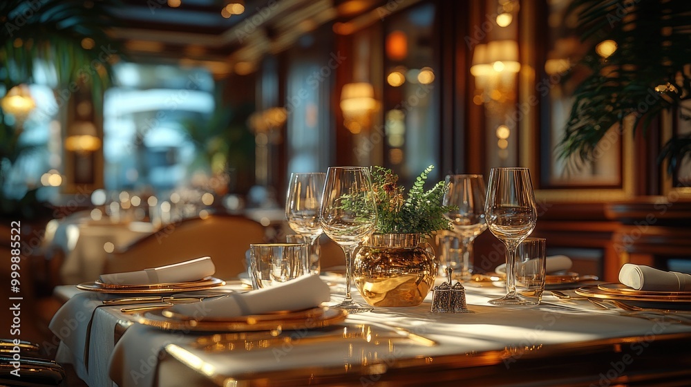 Elegant Dining Experience: A Well-Laid Table at a Fancy Restaurant for Special Occasions Elegant Dining Experience: A Well-Laid Table at a Fancy Restaurant for Special Occasions