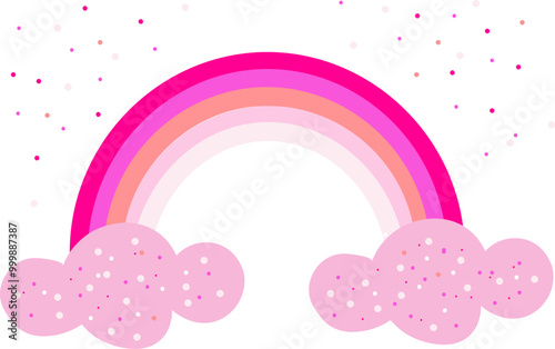 Multi-colored rainbow for your design, children's hand-drawn elements. vector illustration.