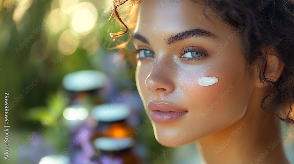 A radiant young woman gently applying eye cream, her skin glowing with health and vitality, focus on her bright eyes and smooth skin, soft morning light illuminating her face, A radiant young woman gently applying eye cream, her skin glowing with health and vitality, focus on her bright eyes and smooth skin, soft morning light illuminating her face,