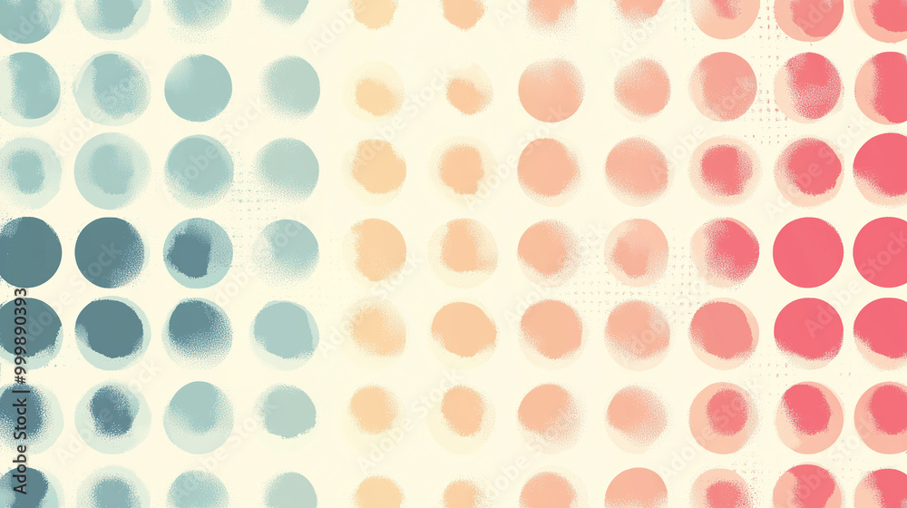 Soft Faded Polka Dot Pattern With Warm and Cool Color Scheme Abstract Design Soft Faded Polka Dot Pattern With Warm and Cool Color Scheme Abstract Design