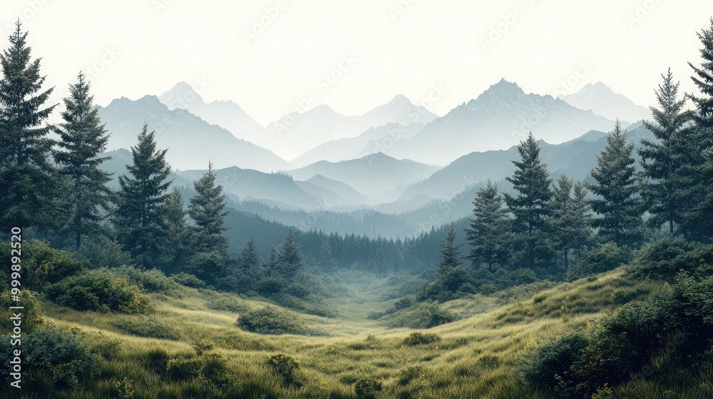 Fototapeta premium Vibrant Green Meadow with Trees on Transparent Background for Nature-Themed Projects