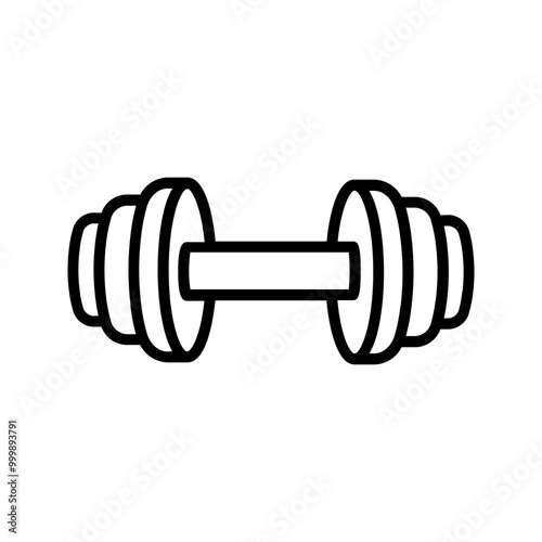 dumbbells icon, barbells, fitness equipment, gym isolated color editable