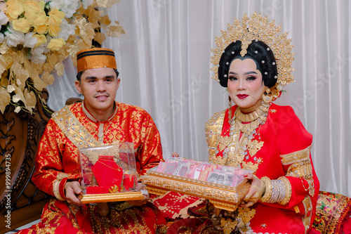 Bugis Pinrang Traditional Wedding Ceremony, South Sulawesi. photo