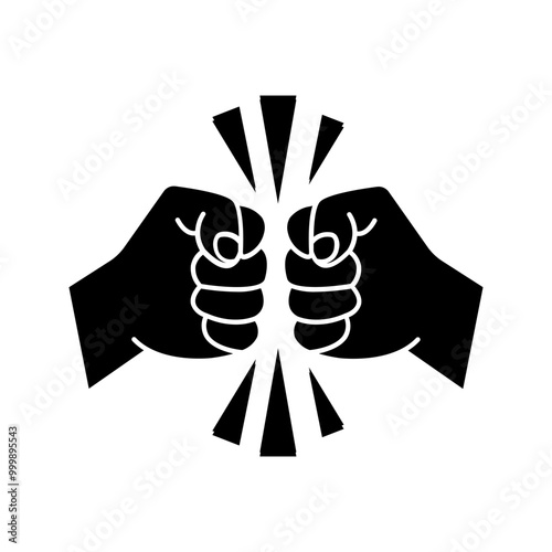 Two clenched fists bumping together icon color editable