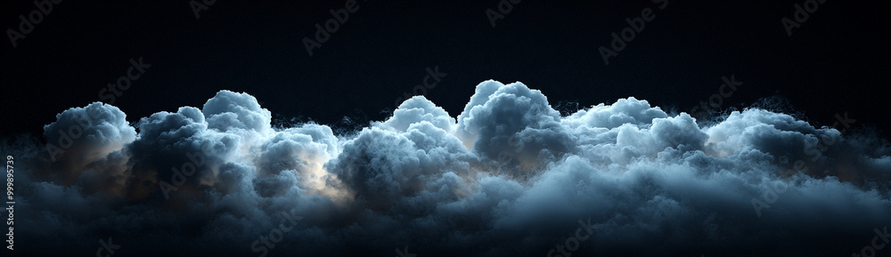 Naklejka premium 夜空に浮かぶ幻想的な雲