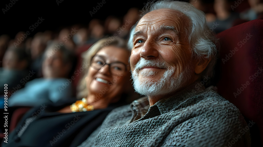 Senior Couple Enjoying a Movie at the Cinema Senior Couple Enjoying a Movie at the Cinema