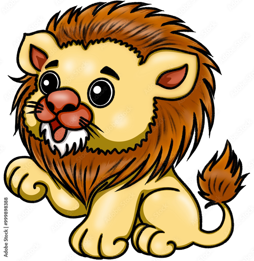 Obraz premium Lion clip art illustration cartoon character