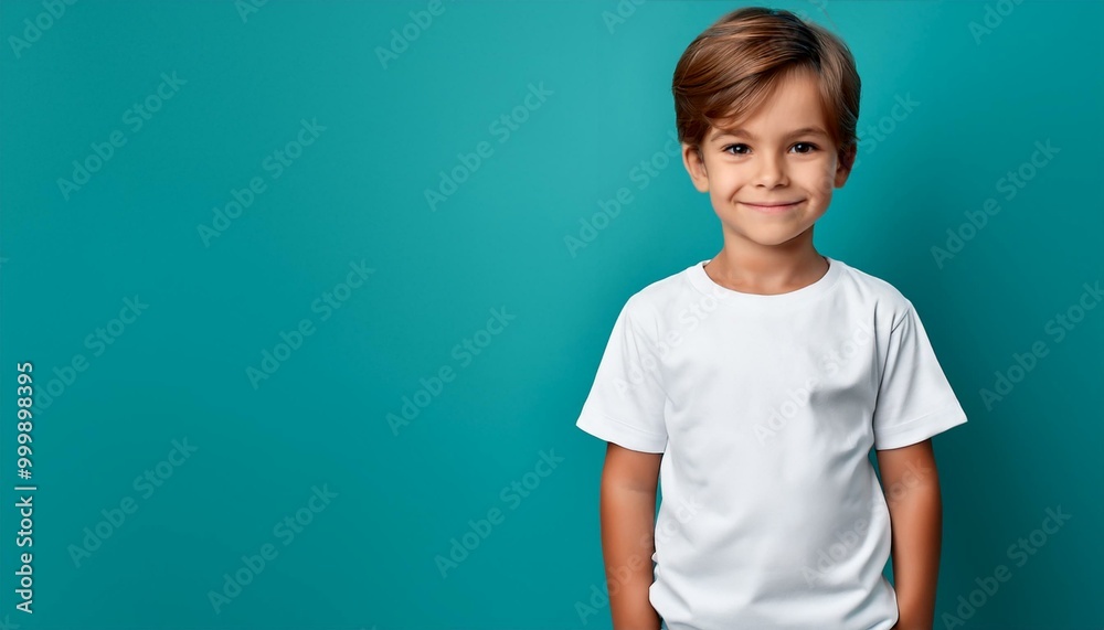 ai generative of a child model in a white T-shirt ai generative of a child model in a white T-shirt