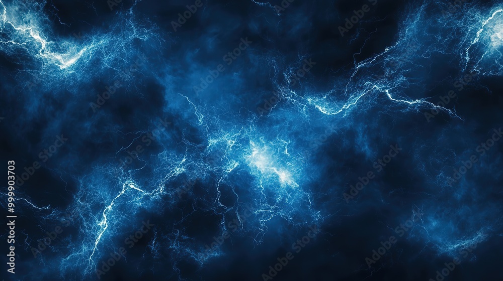 Abstract dark blue and white lightning in dark clouds Abstract dark blue and white lightning in dark clouds