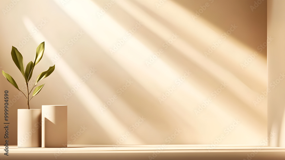Obraz premium Soft spotlight with diffuse shadows minimal stage setup