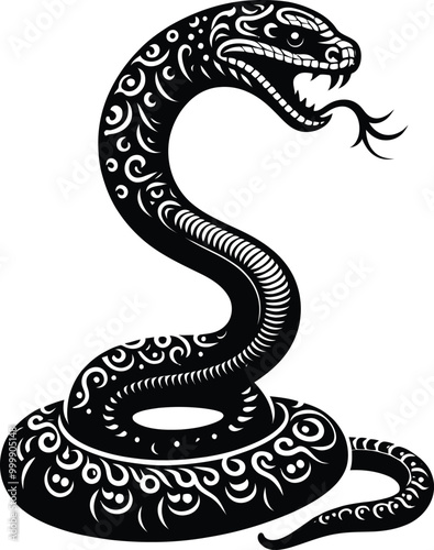 black snake illustration photo