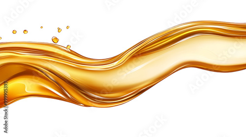 A smooth and shiny golden wave, reflecting light and creating an elegant visual effect, perfect for designs and backgrounds.