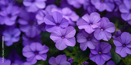 A cluster of bright purple flowers is showcased, highlighting their natural beauty and color in a garden setting.