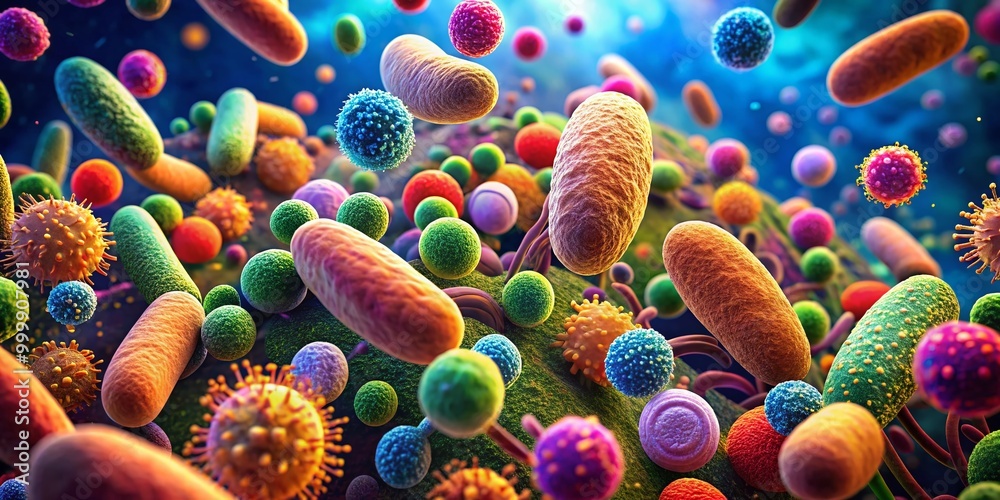 Close-up image of flesh-eating bacteria under a microscope showcasing cellular structure and detail Close-up image of flesh-eating bacteria under a microscope showcasing cellular structure and detail