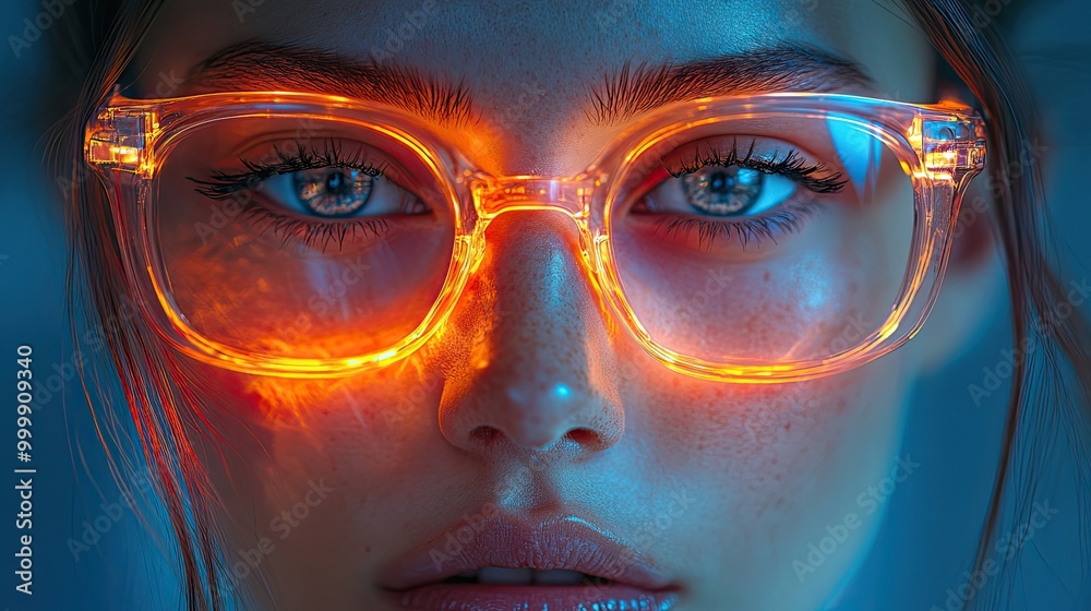 metaverse digital cyber world technology young woman with smart glasses futuristic lifestyle