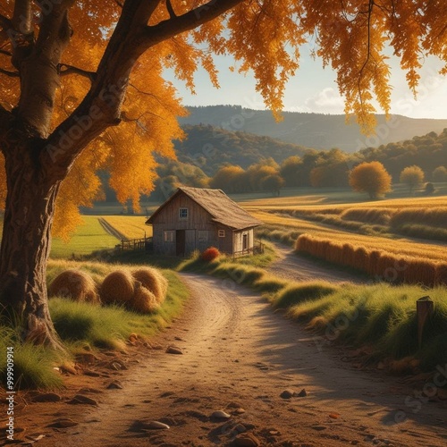 Obraz na płótnie Scenic Rural Landscape in Natural Light w salonie