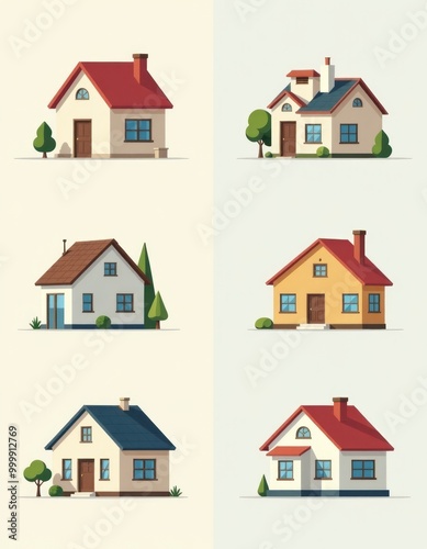 Buy home vector icon set Real Estate home listing buying or selling home