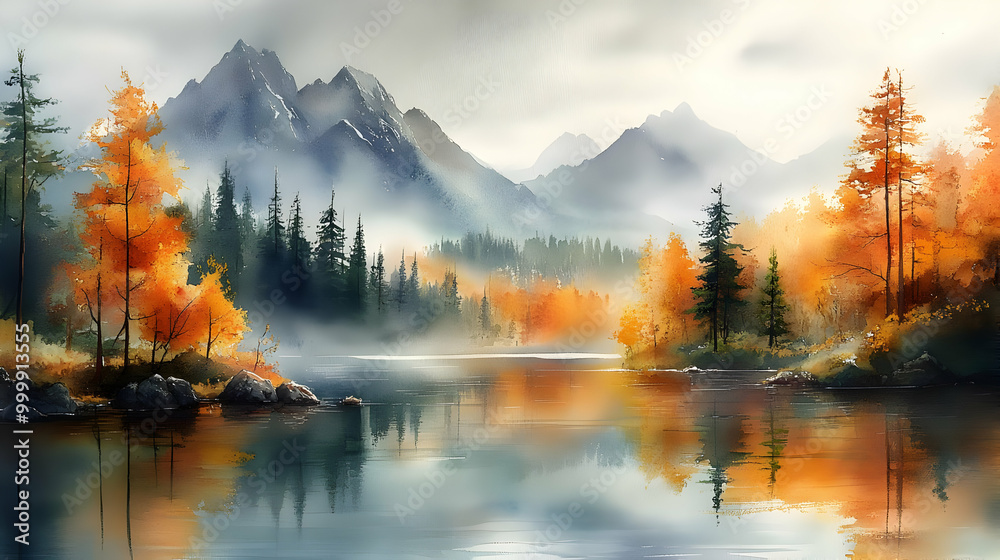 Autumn Reflections in a Mountain Lake Autumn Reflections in a Mountain Lake