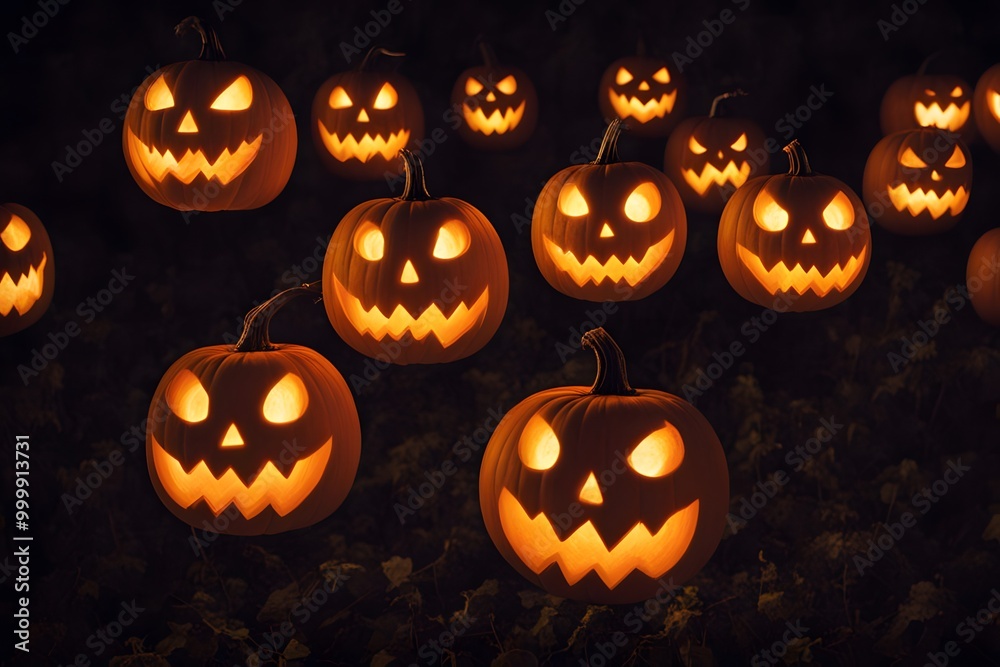 A giant pumpkin balloon floating in a dark sky with bats flying around it, AI generated A giant pumpkin balloon floating in a dark sky with bats flying around it, AI generated