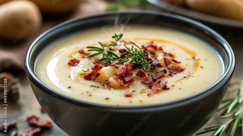 Creamy Potato Soup with Bacon and Fresh Herbs Creamy Potato Soup with Bacon and Fresh Herbs