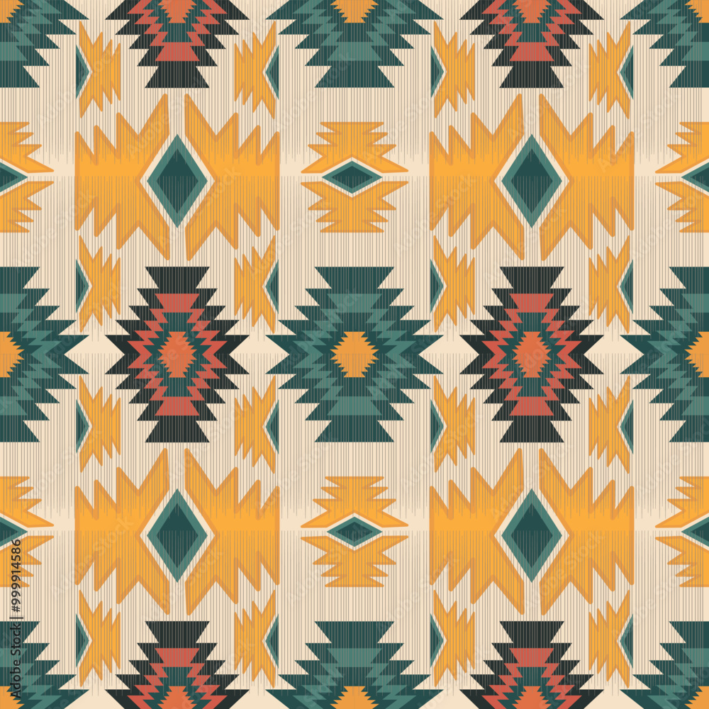 ethnic geometric Navajo,ornamental pattern Vector, pastel yellow and green tones, for wallpaper, rugs and fabrics.Folk traditional tribal culture and craftsmanship,with textiles and home decor. ethnic geometric Navajo,ornamental pattern Vector, pastel yellow and green tones, for wallpaper, rugs and fabrics.Folk traditional tribal culture and craftsmanship,with textiles and home decor.
