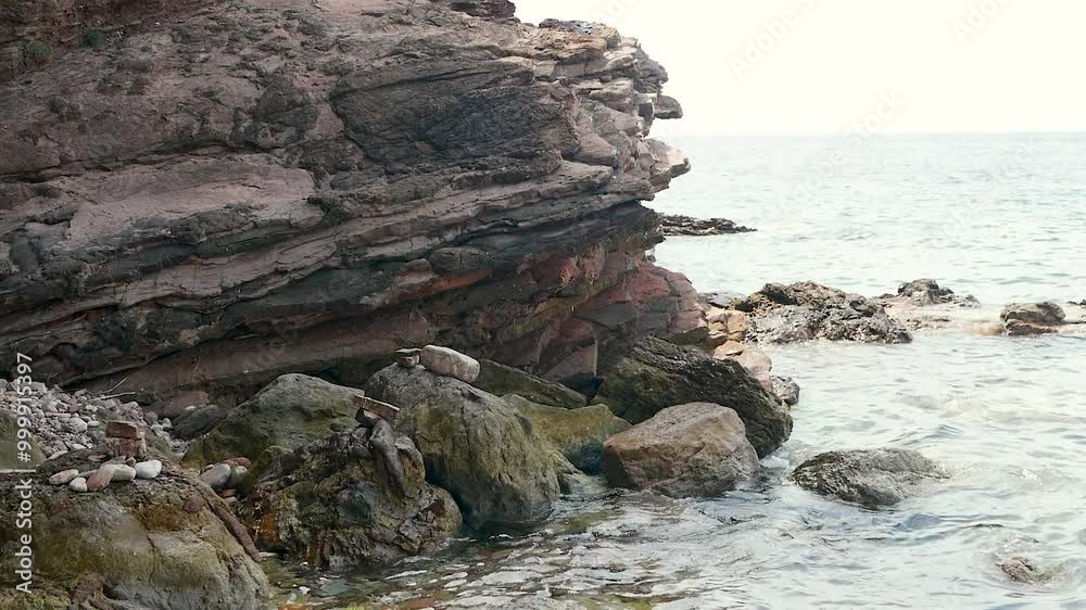 Beautiful view of the sea and rocky coast. Magnificent seascape of rocks and rolling waves. Beautiful view of the sea and rocky coast. Magnificent seascape of rocks and rolling waves.