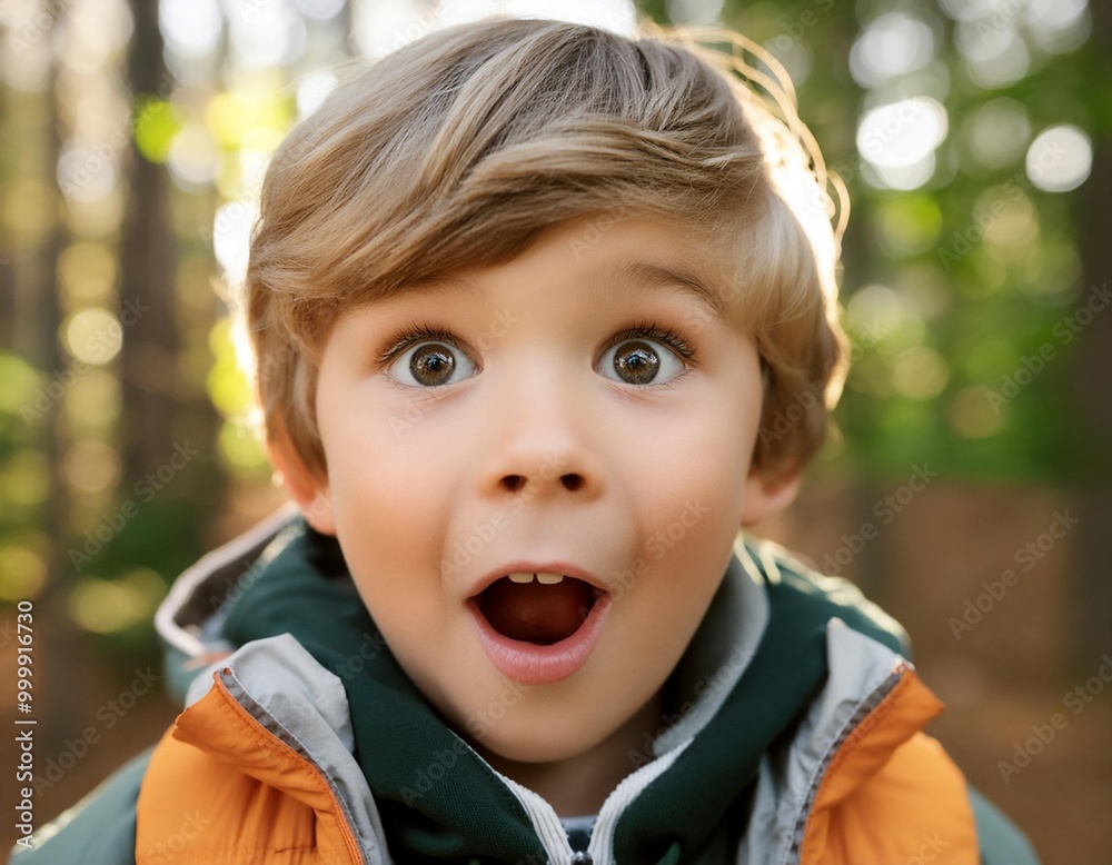 Close Up of Child Expressing Wonder in Nature Close Up of Child Expressing Wonder in Nature