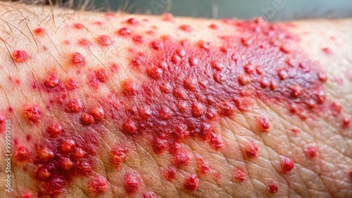 Close-up of Petechiae on Skin Surface Highlighting Vascular Conditions and Health Implications photo