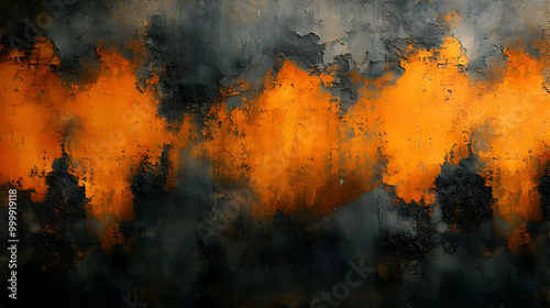 Abstract Orange and Black T...