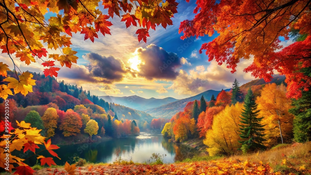 Colorful fall wallpaper capturing lively leaves and stunning autumn scenery, ideal for enhancing seasonal decor and