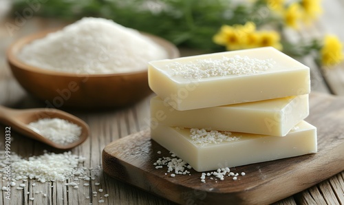 Soap Crafting Essentials, A collection of tools and natural ingredients arranged for soap making, showcasing vibrant colors and textures.