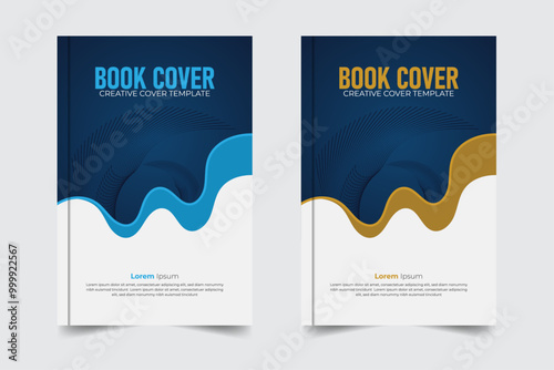 Creative and abstract book cover design, with dark gradient blue color and white color background 6 inch width 9 inch height size book cover template, cover design, book cover, book cover design