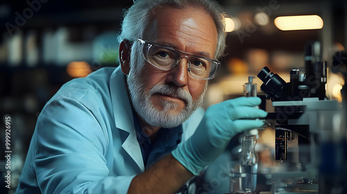 Scientist Looking Through a...