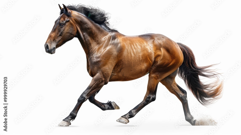 Obraz premium Majestic Horse on White Background