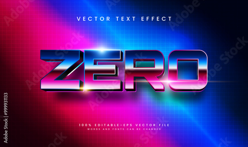 Zero editable vector text effect, with online technology concept