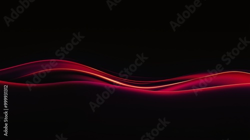 Abstract red and black liquid wavy shapes futuristic banner. Glowing retro waves background