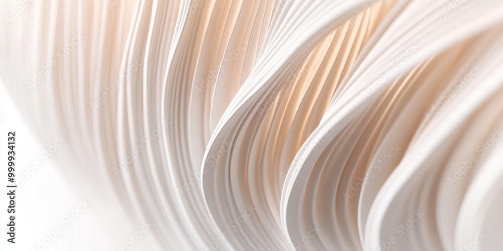 Abstract white wavy shapes futuristic banner. Glowing retro waves background