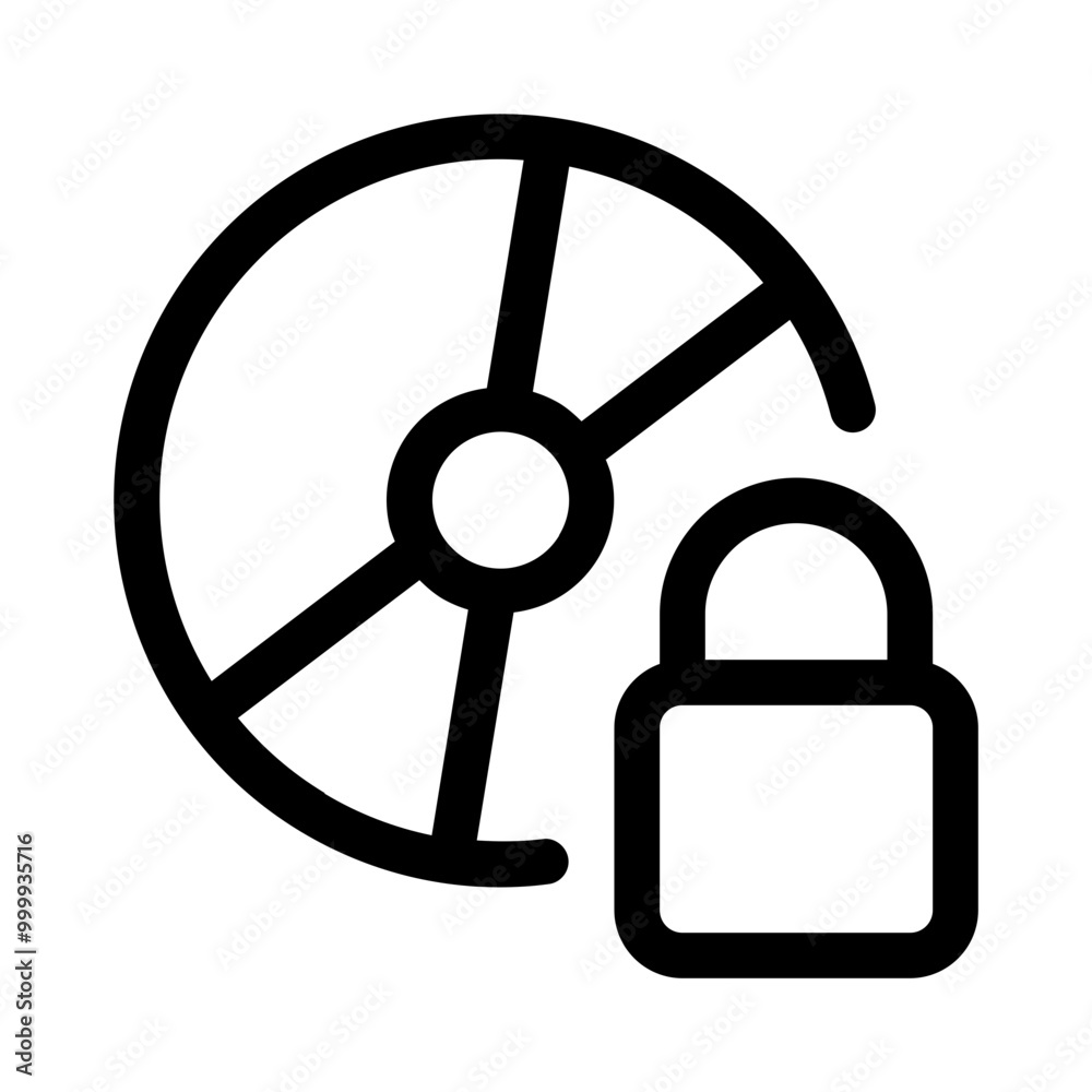 disk encrypt icon with line style, perfect for user interface projects disk encrypt icon with line style, perfect for user interface projects