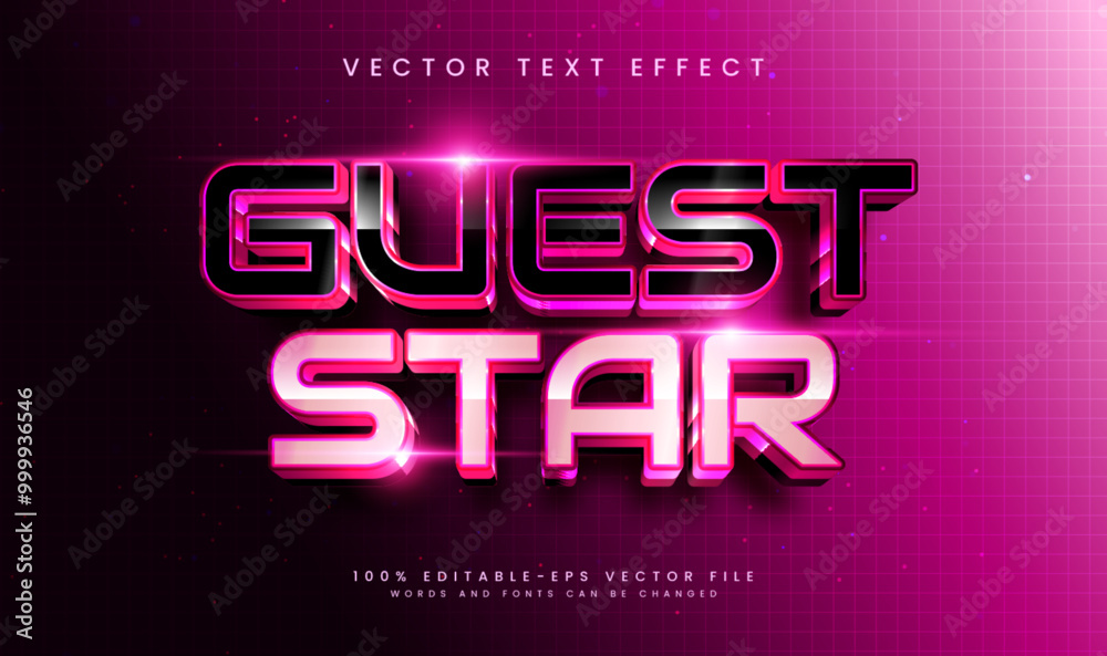 Guest star editable vector text effect, with elegant pink concept Guest star editable vector text effect, with elegant pink concept