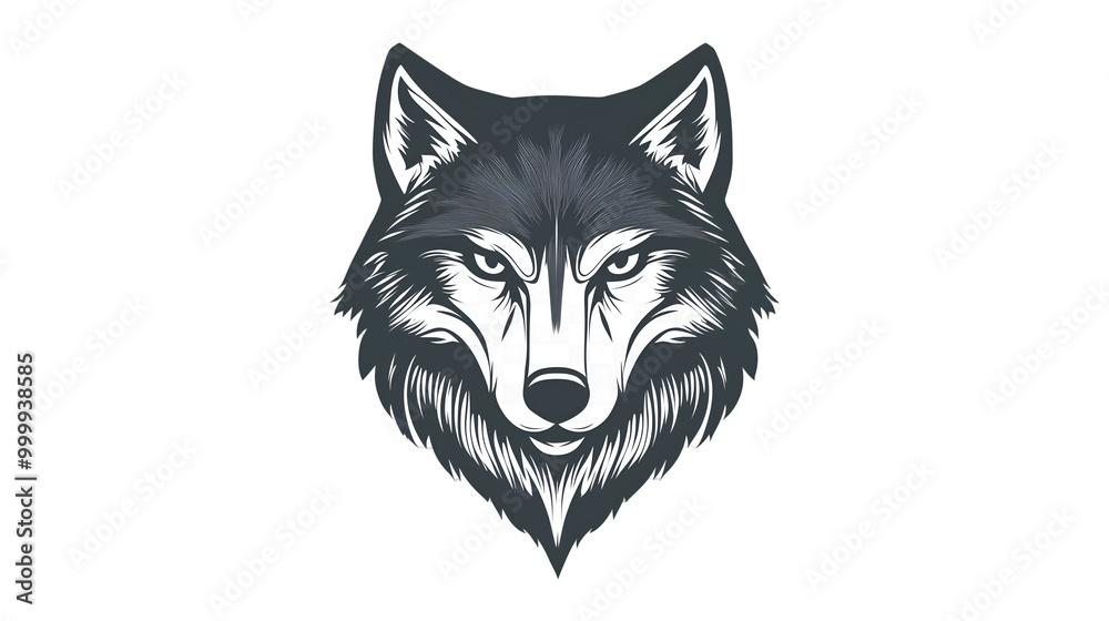 Naklejka premium Transparent HD PNG Logo of Wolf Head. Generative AI.