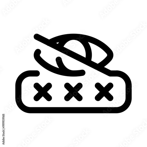 hide pass  icon with line style, perfect for user interface projects