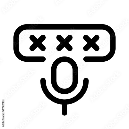 voice lock  icon with line style, perfect for user interface projects