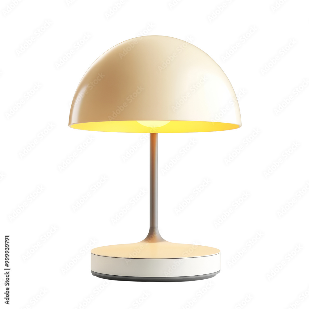 Modern Table Lamp with White Shade and Warm Light isolated on transparent background. Modern Table Lamp with White Shade and Warm Light isolated on transparent background.