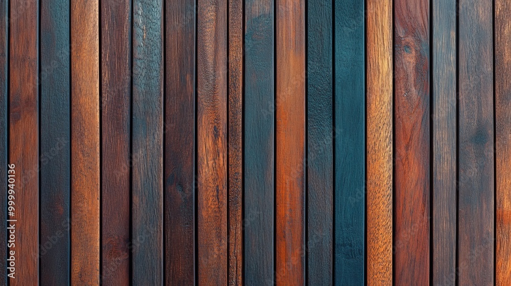Richly Grained Dark-Stained Wooden Slat Wall Close-Up Richly Grained Dark-Stained Wooden Slat Wall Close-Up