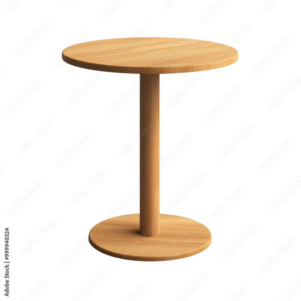Wooden Round Table with Single Leg isolated on transparent background. Wooden Round Table with Single Leg isolated on transparent background.