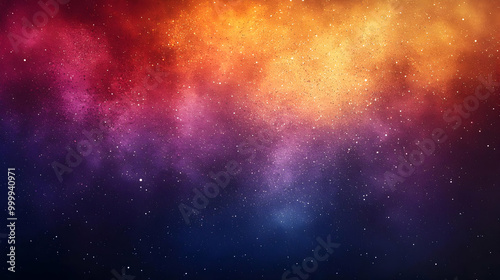 Cosmic Nebula: Vivid Hues of Purple, Orange, and Red in the Night Sky