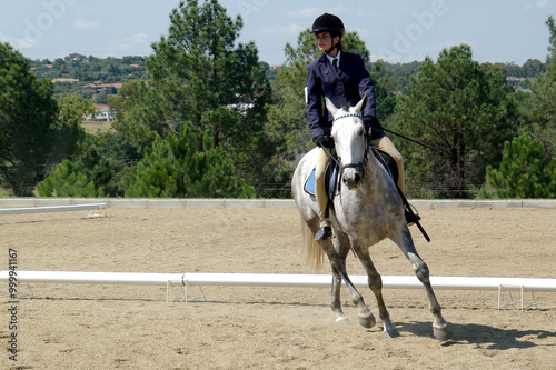 Teenage girl competing in a dressage event, Johannesburg, Gauteng, South Africa photo