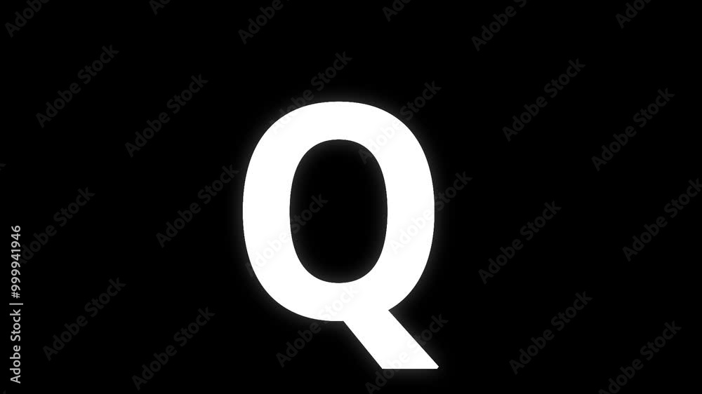 Pixel letter Q with alpha channel, alphabet