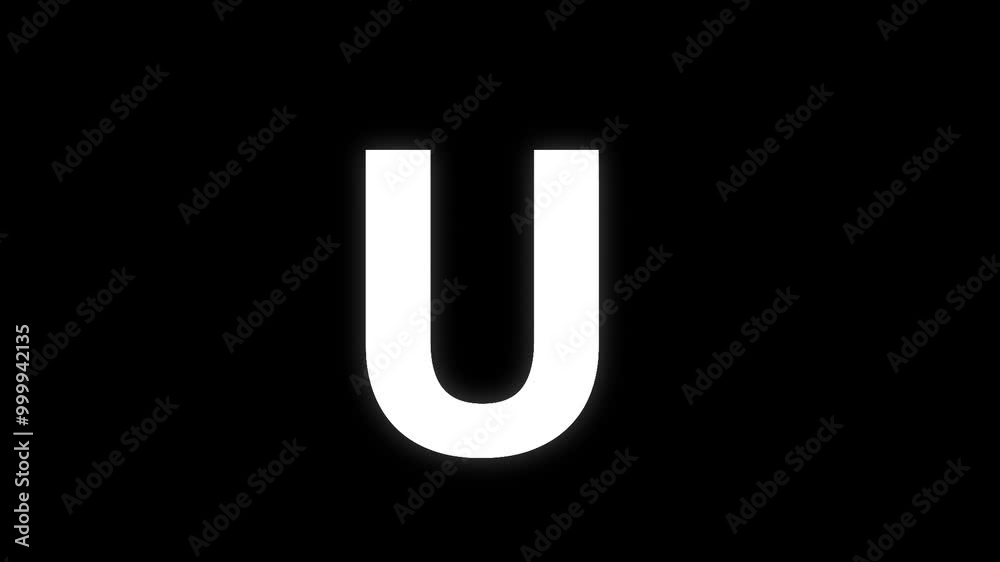 Pixel letter U with alpha channel, alphabet Pixel letter U with alpha channel, alphabet