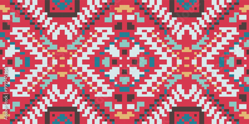 Motifs Arabic Geometric Pattern Wallpaperfolk Embroidery, Aztec Geometric Ornament Print. Design for Carpet, Wallpaper, Clothing, Wrapping, Fabric